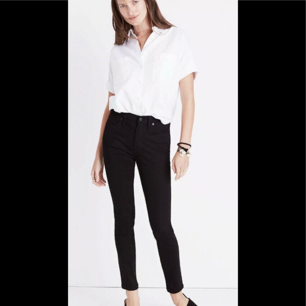 NWOT Madewell 9” high-rise skinny jeans in Isko Stay Black size 28